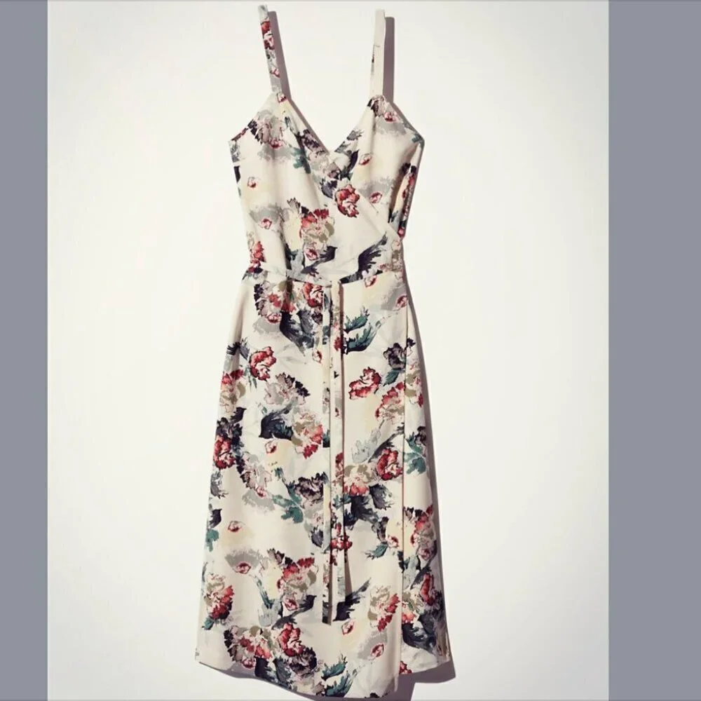 Aritzia Wilfred Astere Floral Midi Wrap‎ Dress XS